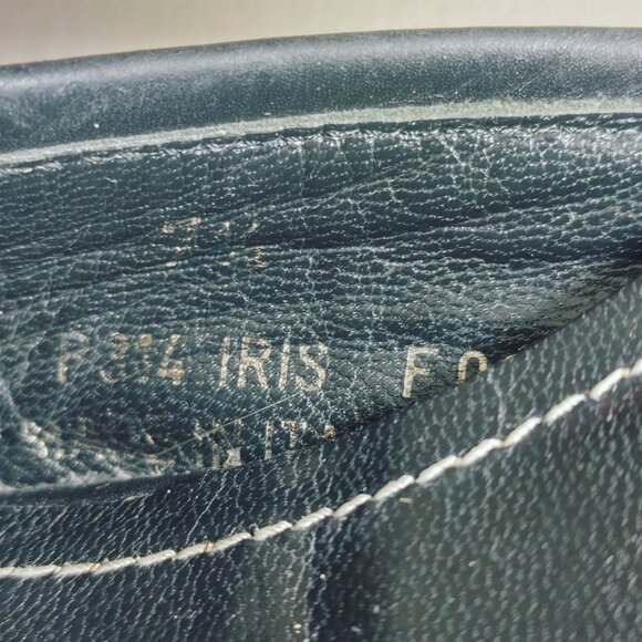 Coach Black Leather Size 7.5 Block Heels Slip On Mules Loafers Iris Suede Square - Picture 6 of 14